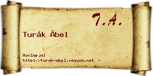 Turák Ábel névjegykártya